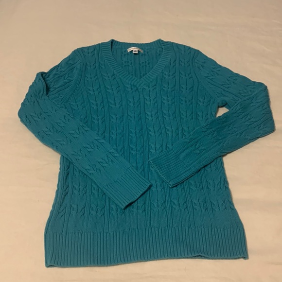 Teal Cable Knit Sweater - Picture 1 of 2